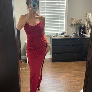 NEW WITH TAGS RED COWL NECK MAXI